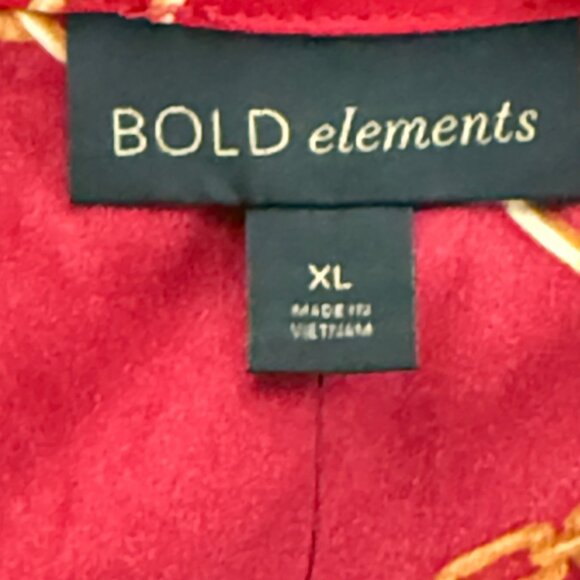 Bold Elements Women's Pullover Wrap Long Sleeve Red Chain Blouse Size XL NWT - Picture 8 of 11